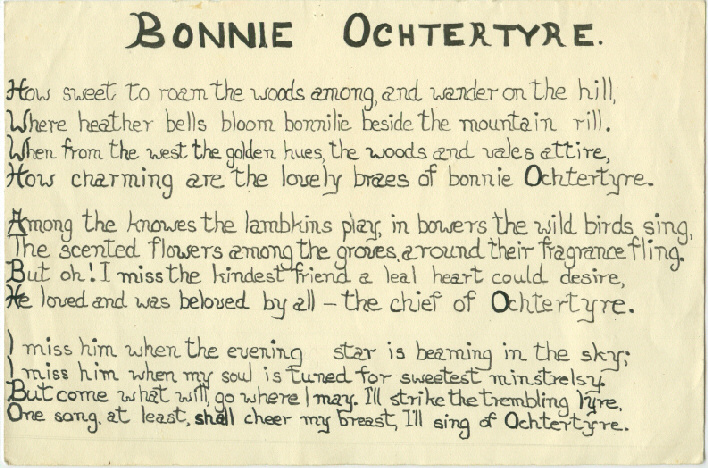 Bonnie Ochtertyre Poem